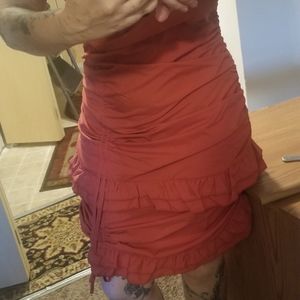 Strapless tight red adjustable dress